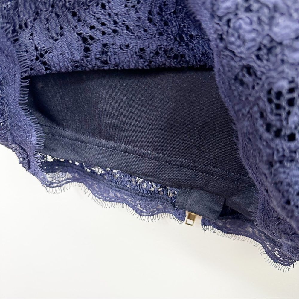 Adrianna Papell NWT Laced Scallop Hem Short‎ Dress Navy Size 2 Blogger Fave - Picture 8 of 16